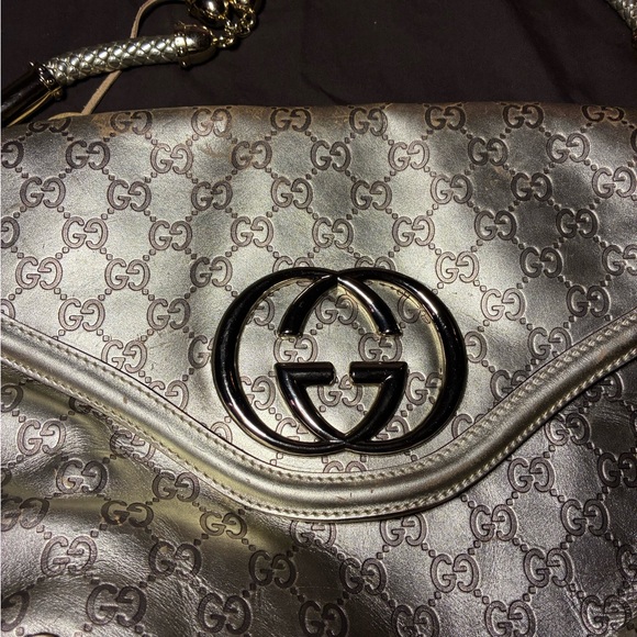 Gucci Britt Tassel Flap Bag Guccissima Metallic Gold w Tassel, dust bag and box - Picture 15 of 16